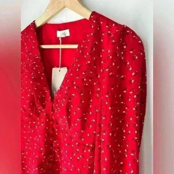 Savel Amelia Womens Red Floral Romantic Feminine Girlie Euro Summer Mini Dress 6 - Picture 9 of 17